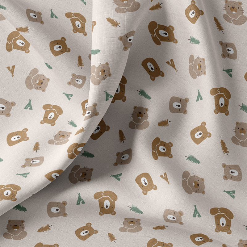 Printed Cotton CHUCK Ecru / Camel